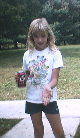 Sarah and a caterpillar